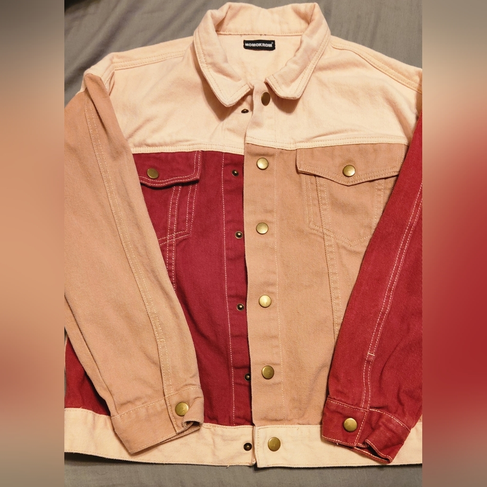 Momokrom color block jean jacket size small